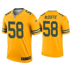 Men's Green Bay Packers #58 Isaiah McDuffie Gold Inverted Legend Jersey