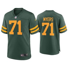 Men's Green Bay Packers #71 Josh Myers Green Alternate Game Jersey