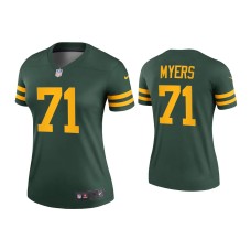 Women's Green Bay Packers #71 Josh Myers Green Alternate Legend Jersey