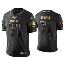 Men's Green Bay Packers #71 Golden Edition Vapor Limited Packers Josh Myers Black Jersey