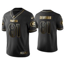 Men's Green Bay Packers #81 Golden Edition Vapor Limited Packers Josiah Deguara Black Jersey