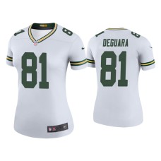 Women's Green Bay Packers #81 Color Rush Legend Josiah Deguara White Jersey