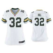 Women's Green Bay Packers #32 Kylin Hill White Game Jersey