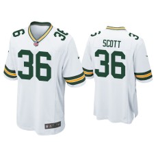 Men's Green Bay Packers #36 Vernon Scott White Game Jersey