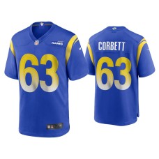 Men's Los Angeles Rams #63 2020 Austin Corbett Royal Game Jersey