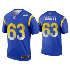 Men's Los Angeles Rams #63 2020 Austin Corbett Royal Legend Jersey