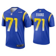 Men's Los Angeles Rams #71 2020 Bobby Evans Royal Legend Jersey