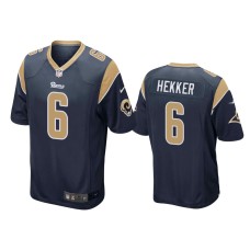 Men's Los Angeles Rams #6 Navy Johnny Hekker Nike Game Jersey