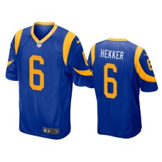 Men's Los Angeles Rams #6 Royal Johnny Hekker Nike Game Jersey