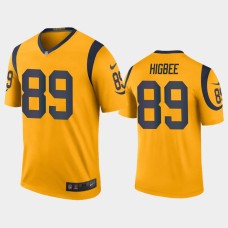 Men's Los Angeles Rams #89 Tyler Higbee Gold Nike legend color rush Jersey