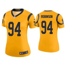 Women's Los Angeles Rams #94 Color Rush Legend A'Shawn Robinson Gold Jersey