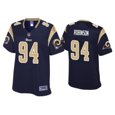 Women's Los Angeles Rams #94 A'Shawn Robinson Navy Pro Line Jersey