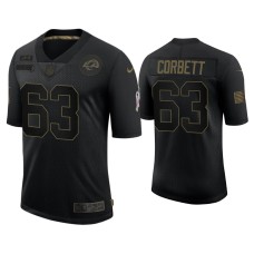 Men's Los Angeles Rams #63 Austin Corbett Black 2020 Salute to Service Limited Jersey