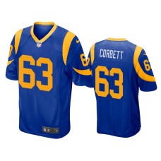 Men's Los Angeles Rams #63 Austin Corbett Royal Game Jersey