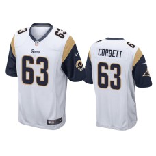 Men's Los Angeles Rams #63 Austin Corbett White Game Jersey