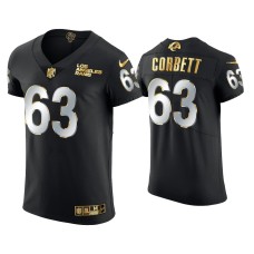 Men's Los Angeles Rams #63 Austin Corbett Black Golden Edition Vapor Elite Jersey