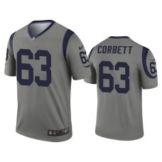 Men's Los Angeles Rams #63 Austin Corbett Gray Inverted Legend Jersey