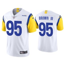 Men's Los Angeles Rams #95 Bobby Brown III Vapor Limited White Jersey