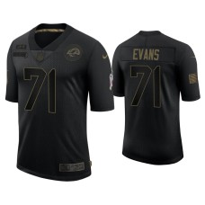 Men's Los Angeles Rams #71 Bobby Evans Black 2020 Salute to Service Limited Jersey