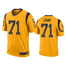 Men's Los Angeles Rams #71 Bobby Evans Gold NFL Draft Color Rush Legend Jersey