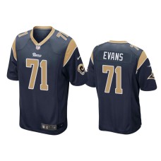 Men's Los Angeles Rams #71 Bobby Evans Navy NFL Draft Game Jersey