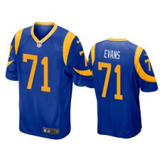 Men's Los Angeles Rams #71 Bobby Evans Royal NFL Draft Game Jersey