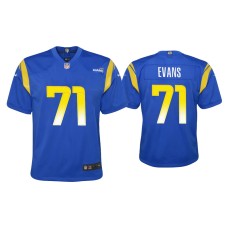 Youth Los Angeles Rams #71 Bobby Evans Royal Game Jersey