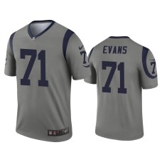 Men's Los Angeles Rams #71 Bobby Evans Gray Inverted Legend Jersey