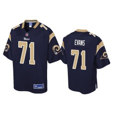 Men's Los Angeles Rams #71 Bobby Evans Navy Pro Line Jersey