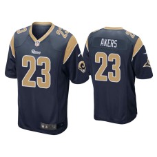 Men's Los Angeles Rams #23 Cam Akers Navy 2020 NFL Draft Game Jersey