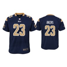 Men's Los Angeles Rams #23 Cam Akers Navy 2020 NFL Draft Game Jersey