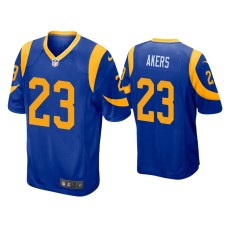 Men's Los Angeles Rams #23 Cam Akers Royal 2020 NFL Draft Game Jersey