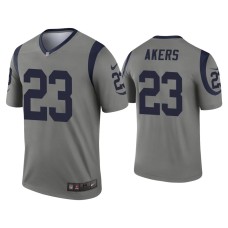 Men's Los Angeles Rams #23 Cam Akers Gray Inverted Legend Jersey