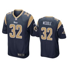 Men's Los Angeles Rams #32 Eric Weddle Navy Game Jersey