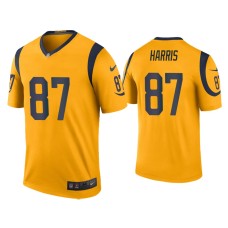 Men's Los Angeles Rams #87 Color Rush Legend Jacob Harris Gold Jersey