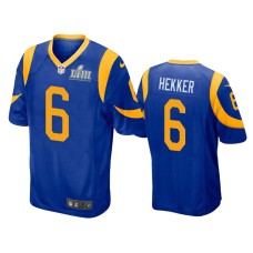 Men's Los Angeles Rams #6 Johnny Hekker Nike Game Royal Jersey - Super Bowl LIII