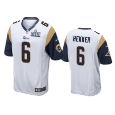 Men's Los Angeles Rams #6 Johnny Hekker Nike Game White Jersey - Super Bowl LIII