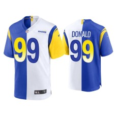 Men's Los Angeles Rams #99 Aaron Donald Royal White 2021 Split Game Jersey