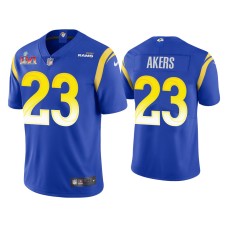 Men's Los Angeles Rams #23 Cam Akers Royal Super Bowl LVI Limited Jersey