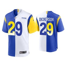 Men's Los Angeles Rams #29 Eric Dickerson Royal White 2021 Split Game Jersey