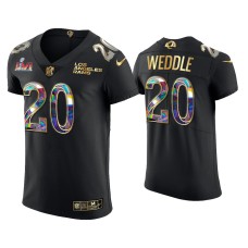 Men's Los Angeles Rams #20 Eric Weddle Black Super Bowl LVI Champions Diamond Jersey