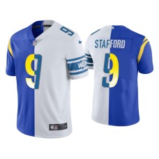 Men's Los Angeles Rams #9 Matthew Stafford Royal White Split Vapor Limited Jersey