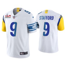 Men's Los Angeles Rams #9 Matthew Stafford White Super Bowl LVI Split Limited Jersey