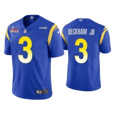 Men's Los Angeles Rams #3 Odell Beckham Jr. Royal Super Bowl LVI Limited Jersey