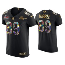 Men's Los Angeles Rams #89 Tyler Higbee Black Super Bowl LVI Champions Diamond Jersey