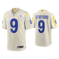 Men's Los Angeles Rams #9 Matthew Stafford Bone Game Jersey