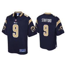 Men's Los Angeles Rams #9 Matthew Stafford Navy Pro Line Jersey