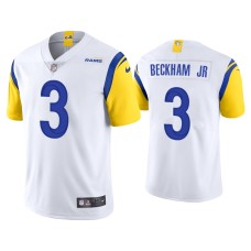 Men's Los Angeles Rams #3 Odell Beckham Jr. Vapor Limited White Jersey