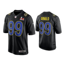 Men's Los Angeles Rams #99 Aaron Donald Super Bowl LVI Black Game Fashion Jersey