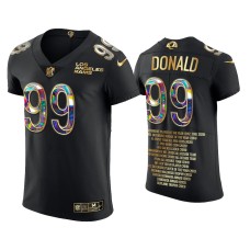 Men's Los Angeles Rams #99 Aaron Donald Black Career Highlights Jersey